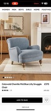Next Cotswold Chenille Mid Blue Lilly Snuggle Chair
