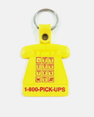 Vintage UPS 1-800 Pick United Parcel Service Yellow Telephone Plastic Keychain
