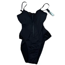 TA3 Black Zippy Size Small Women’s One-Piece Swimsuit  NEW NWT