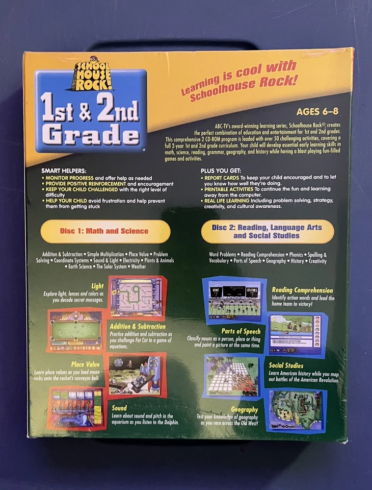 NEW! School House Rock! 1st & 2nd Grade Essentials Over 50 Activities PC MAC CD - Image 2 of 3