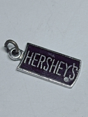 Vintage Silver-tone Hershey's Milk Chocolate Bar Enamel Charm