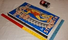 VINTAGE HERCULES TIRES & TUBES PORCELAIN METAL GASOLINE OIL 2 SIDED FLANGE SIGN!