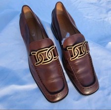 Tod's Kate Gommino Loafers Brown Leather Womens Flat Shoes Size 38.5