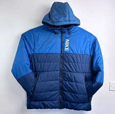 Nike XXL hybrid puffer jacket Therma-Fit Mystic Navy Blue hooded