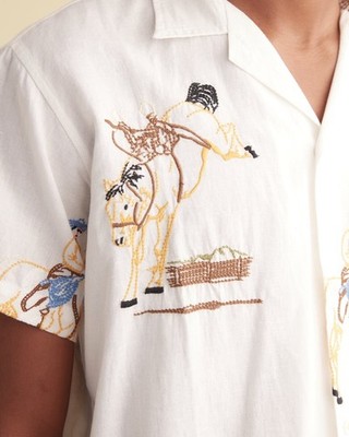 Bode embroidered buckaroo short sleeve Shirt $550