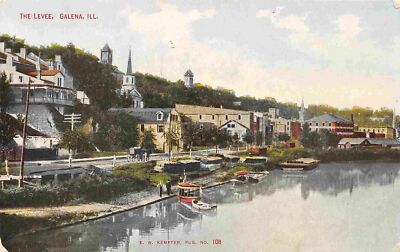 The Levee Galena Illinois 1910c postcard