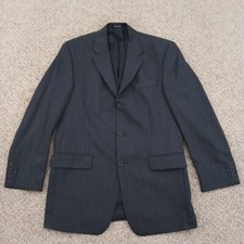Calvin Klein Blazer Mens 38 Gray Wool Three Button Ventless