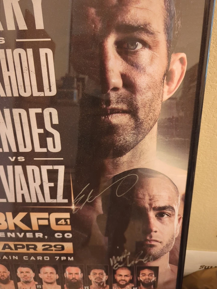 BKFC 41 Mike Perry V Luke Rockhold, Alvarez Vs Mendes UFC Signed Event Poster  - Image 4 of 4