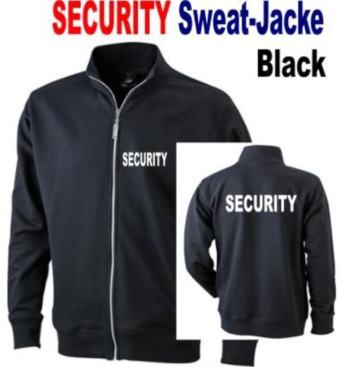 SECURITY Sweat-Shirt Jacke Mit Kapuze Black / Reflexsilber