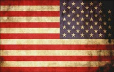 5" reverse vintage American Flag distressed mirror sticker decal usa made