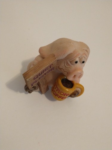 Figurina vintage Piggin' Hungover fatta a mano David Corbridge 1999 - Foto 2 di 6