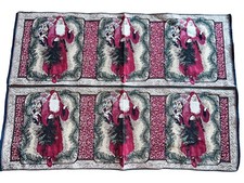 2 Santa Claus Tapestry Christmas Table Runners Holiday Each 36.5x12.5  Red