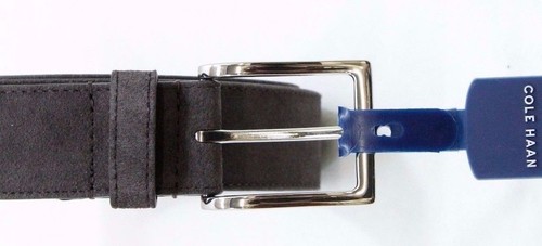 Cole Haan CHRM31024 Men's 35MM Chocolate Brown Suede Leather Belt Size 40 - NEW - Picture 3 of 8