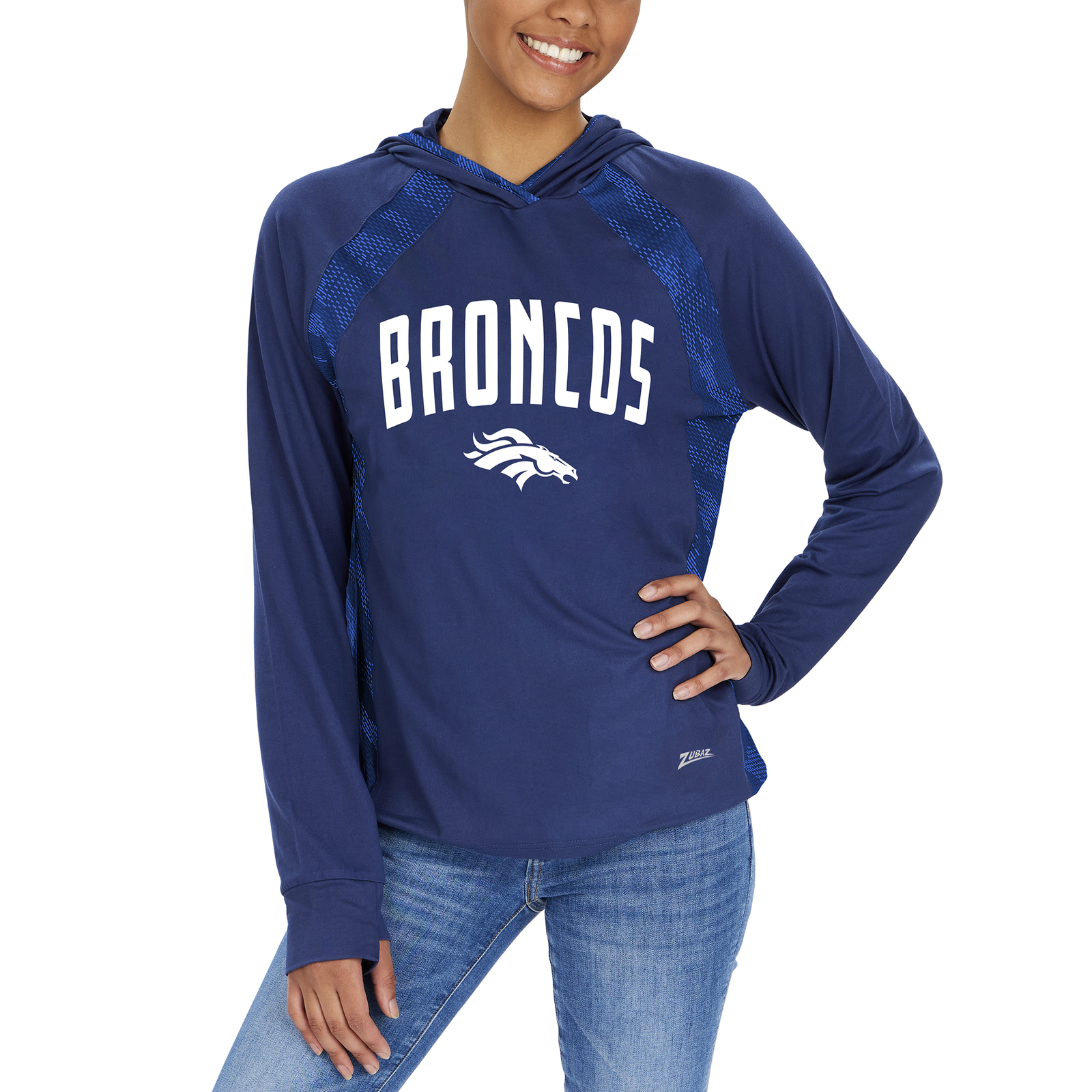 Толстовка Zubaz NFL Womens Denver Broncos с капюшоном и принтом Гадюка в тон