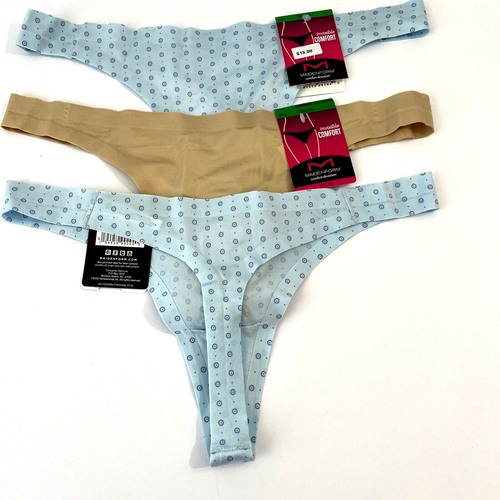 NEW Maidenform 3 Pairs Comfort Devotion Thong Panties L/7 MultiColor 40149 NWT - Picture 3 of 3