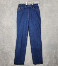 Vtg 70s 80s Wrangler Womens Mom Jeans Size W25 x L31 Blue High Rise No Fault