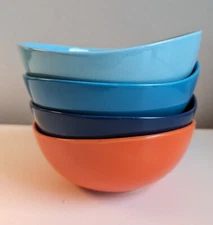Sweese bowl cereal ice cream snacks colorful ceramic orange blue set of 4