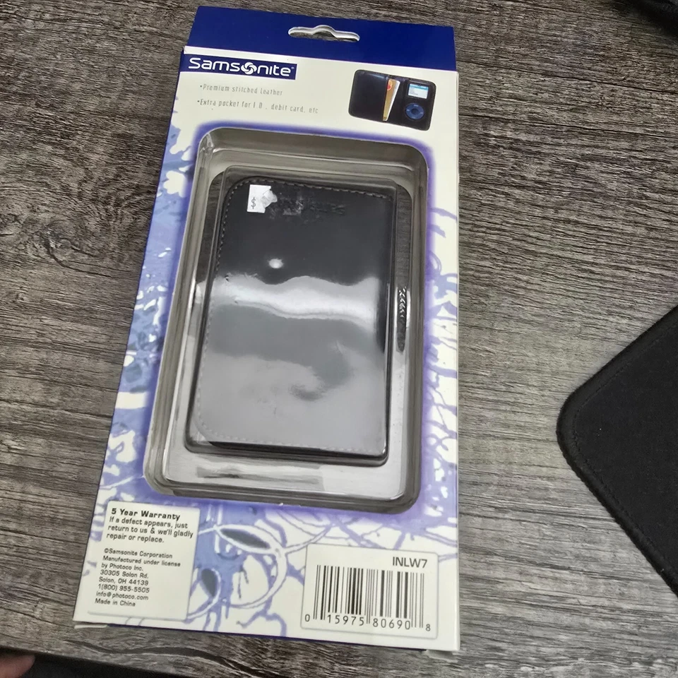 Cartera de cuero vintage iPod nano funda negra Samsonite Limited nueva sin usar Foto 4 de 4
