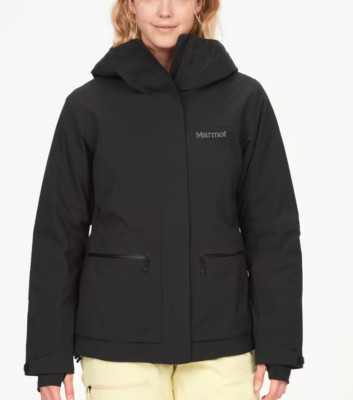 MARMOT Refuge Womens L Hooded Ski Parka/Jacket/Coat Black $350 NEW