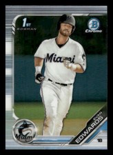 2019 Bowman Draft #BDC-168 Evan Edwards Rookie Chrome Refractor Miami Marlins