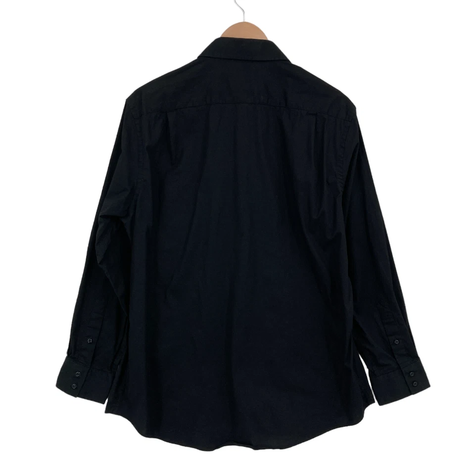 Camisa de vestir Ben Sherman para hombre talla 32 negra algodón manga larga elástica ajuste a medida Foto 2 de 4