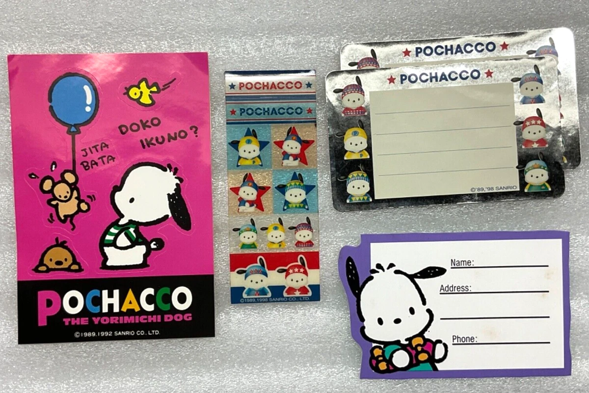 Vintage Sanrio Stickers Labels ID Card Pochacco Dog Lot Japan Rare  PLZ READ