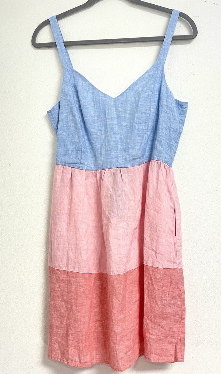 Cynthia Rowley Three-Tiered Linen Sundress Blue Pink Zipper Sleeveless Size M | eBay Cynthia Rowley Three-Tiered Linen Sundress Blue Pink Zipper Sleeveless Size M | eBay