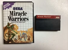 Miracle Warriors Seal of Dark Lord-Sega Master Game and Case no Manual TESTED