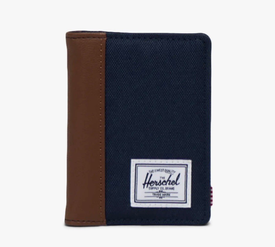 NWT Herschel Supply Company Gordon Wallet Navy/Tan | eBay