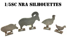 1/5sc. NRA/IHMSA Metallic Silhouette Targets - 4pc. Small Bore Rifle Knock-overs