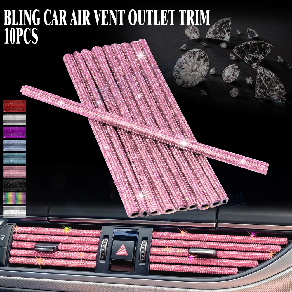 Auto Air Vent Outlet Trim Decoration Stripe Bling Car Accessories for Women Girl