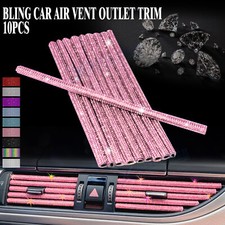 Auto Air Vent Outlet Trim Decoration Stripe Bling Car Accessories For Women Girl