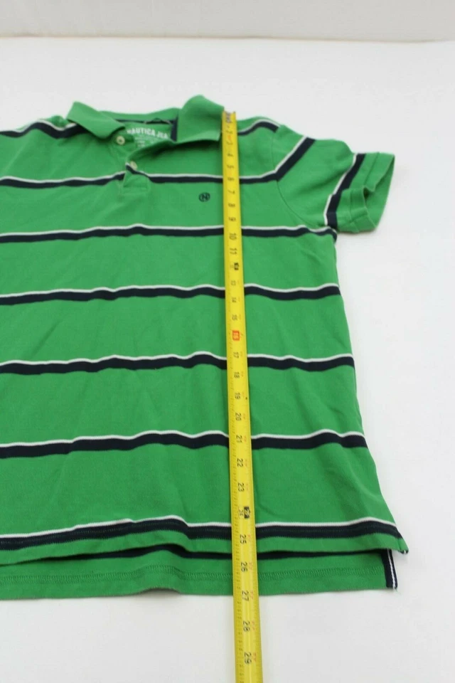 Camisa Polo Nautica Jeans Co. 100% Algodón Juvenil Talla XL Verde/Azul Marino/Blanco Foto 4 de 4