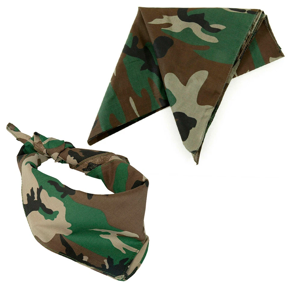 Bandana 3-6-12 PC Face Cover Military Camouflage Print Cotton Head Wrap Mask