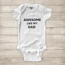 Awesome Like My Dad Father's Day Daddy and Me Papa Matching Baby Infant Bodysuit