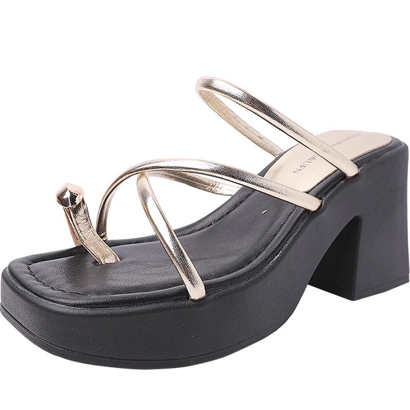 PANTOFOLA D’ORO Sandali con tacco alto ciabatte mulettiere suola spessa antiscivolo casual infradito