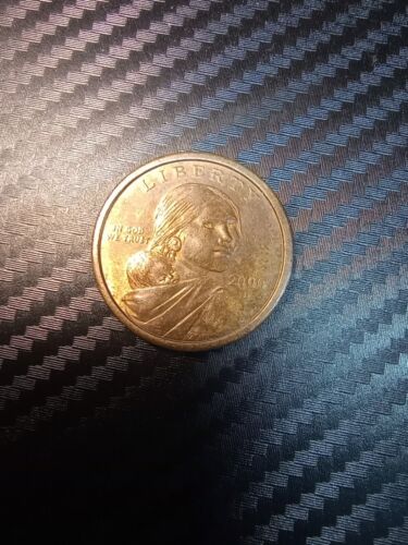 2000 D Sacagawea Ein-Dollar-Münze US Liberty Goldfarbe - Bild 1 von 2