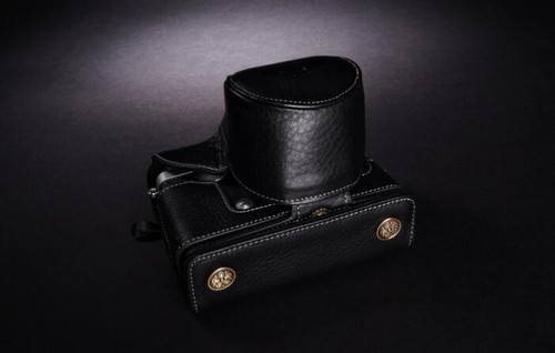 Medio estuche bolsa para cámara de cuero genuino hecha a mano para Olympus PEN-F +12 mm + 17 mm - Imagen 12 de 20