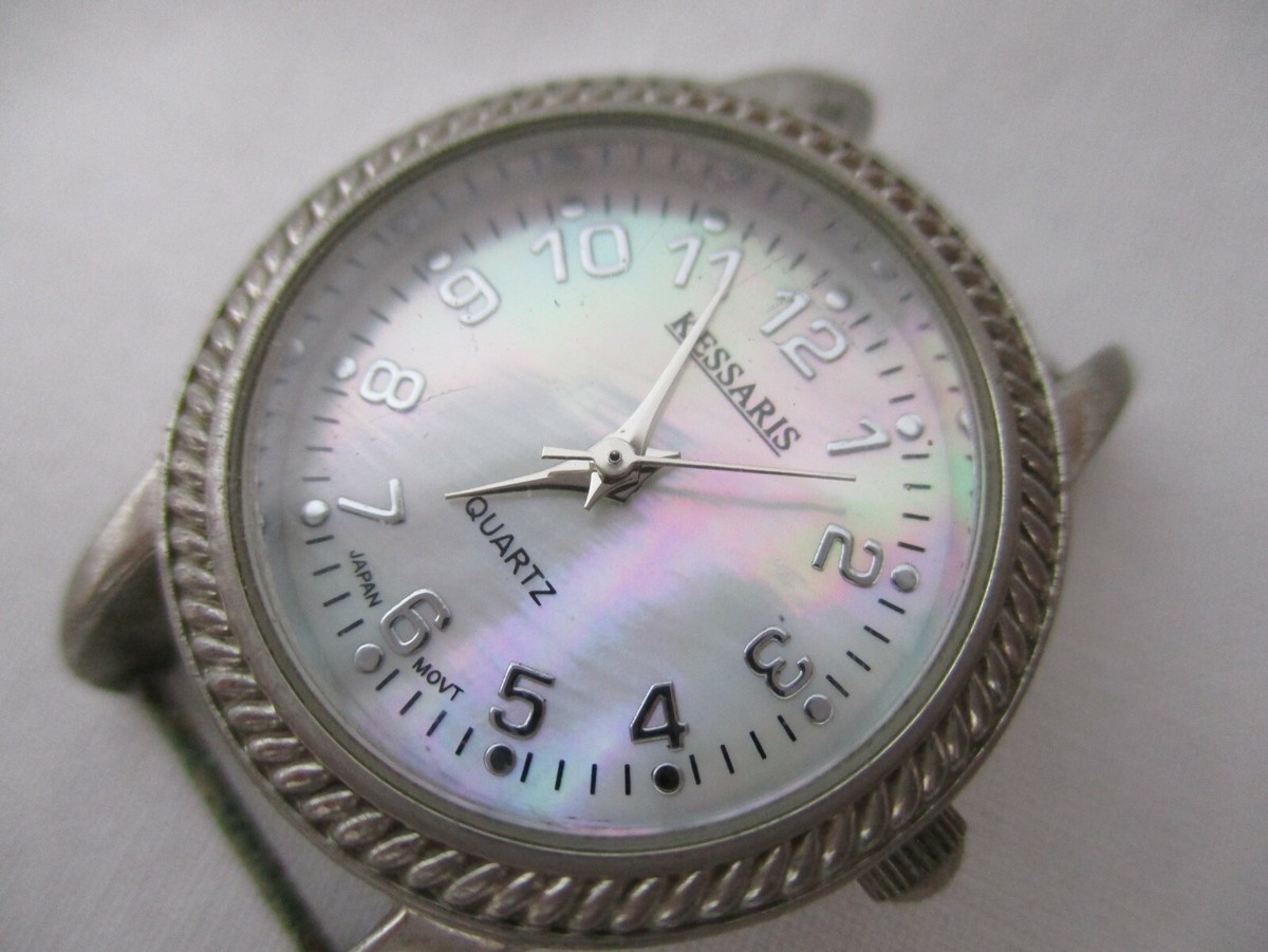 Kessaris Mother of Pearl Bracelet Watch Kessaris Mother-of-Pearl Dial Ombre Stone Watch w/Faux  main image 3