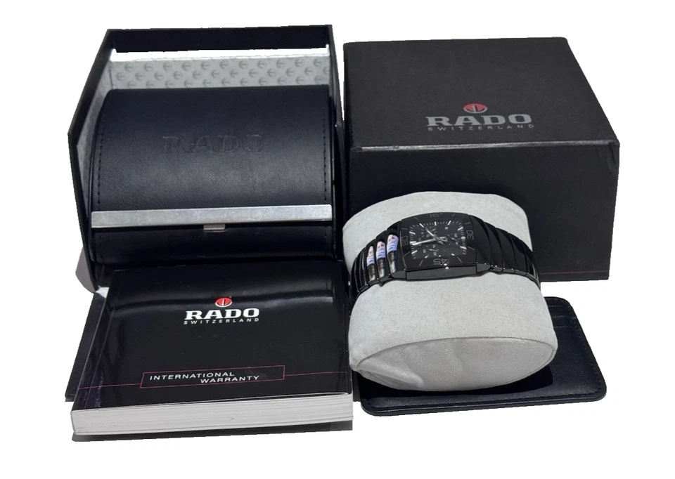 RADO SINTRA MENS CHRONOGRAPH DATE QUARTZ CERAMIC WATCH MINT BOXED RRP £3200 - Image 3 of 4