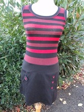 ROBE FEMME ADO MI SAISON HIVER MARQUE TOUMAI TAILLE 36 TBE NOIR COURTE RAYEE