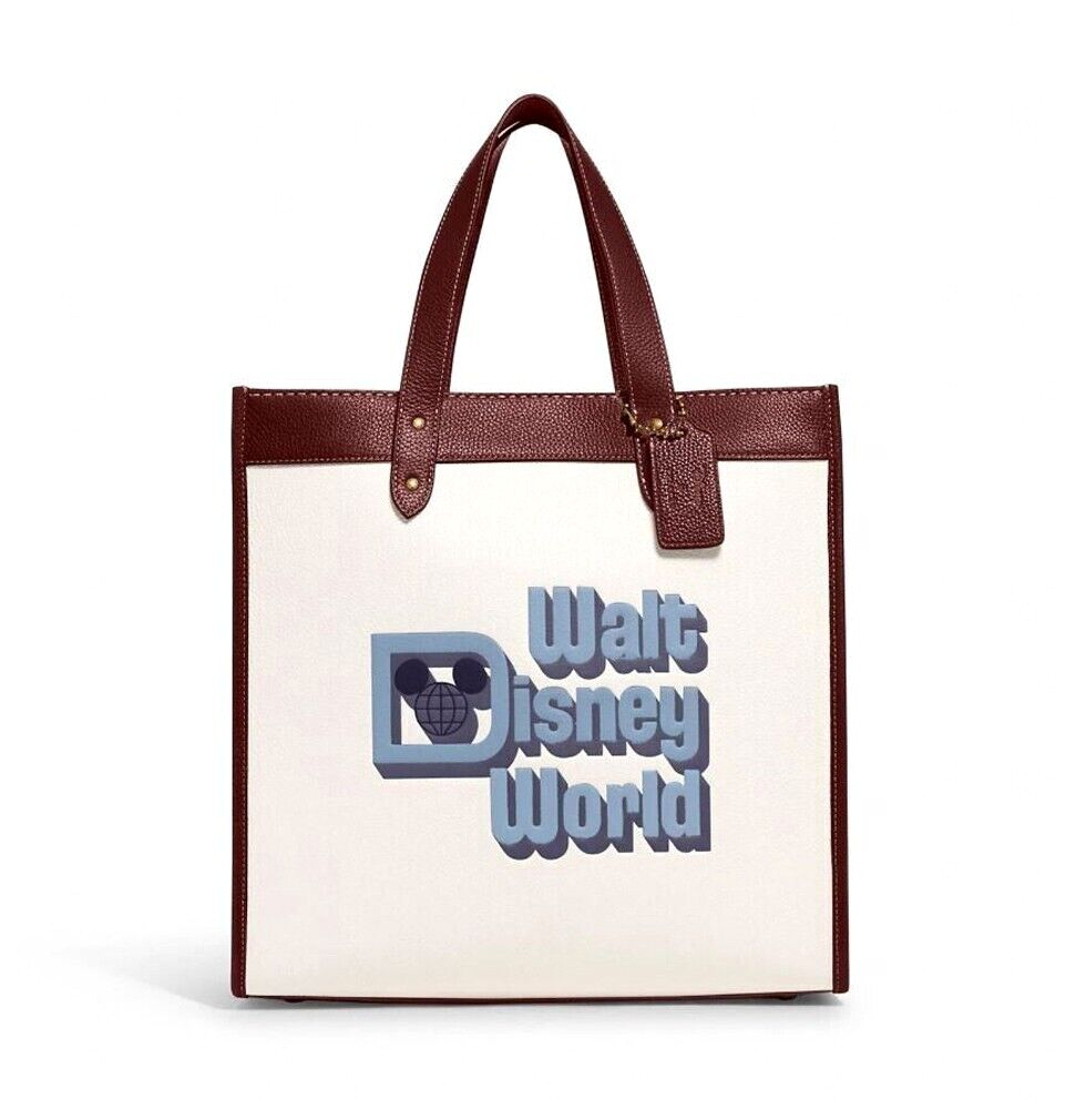 New COACH Disney x Coach Walt Disney World Motif Leather Field 
