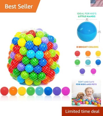 8 Color Assorted Soft Plastic Ball Pit Balls - Baby & Toddler Playtime Fun