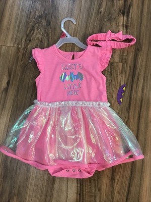 Baby Girls Batgirl Tutu Dress & Headband Size 24 Months.