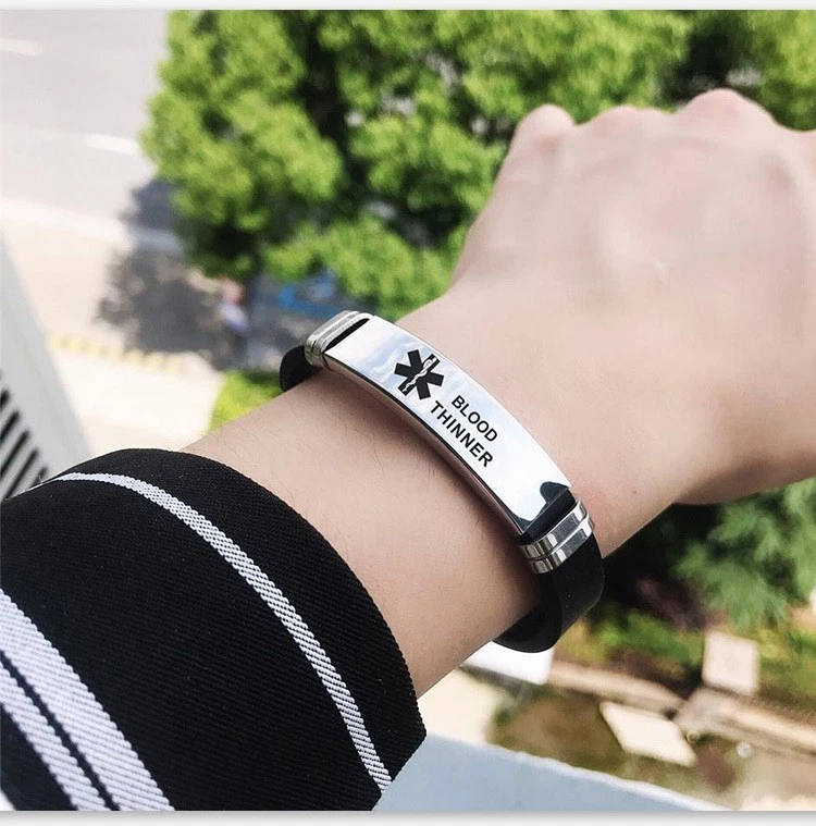 Diabetes Allerg Blut COPD Warnarmband Armband Edelstahlarmband - Bild 2 von 3