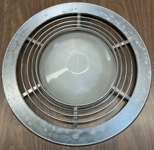 Vintage NuTone Ceiling Vent Grille Light Cover & Glass 15" Exhaust Fan Bathroom