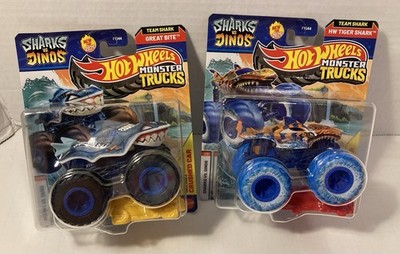 2025 Hot Wheels Monster Trucks Sharks vs Dinos HW Tiger Shark and Great Bite