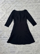 J. Crew Fit & Flare Sheath Dress In Stretch Ponte Black 3/4 Sleeve Size 6