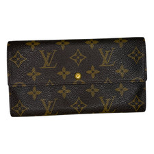 Louis Vuitton Women Monogram Flap Closure Brown Coated Canvas Sarah Wallet Spain
