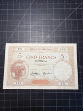 New Caledonia Nouméa 5 Francs 1926 Pick 36b.2